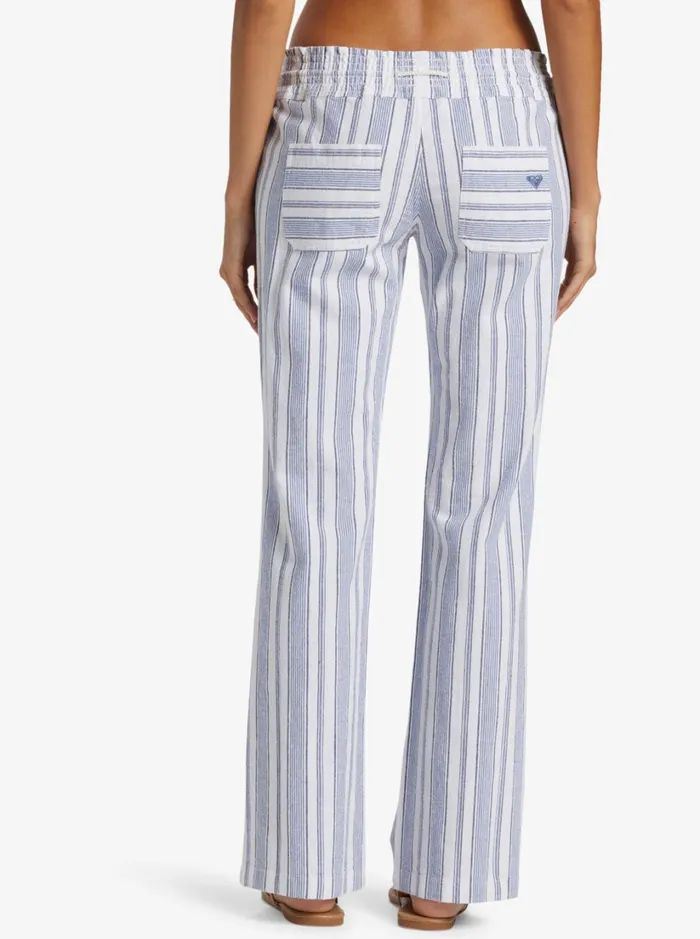 Roxy Pants and Jeans Oceanside Flared Pants Mood Indigo Beachside Stripe 8211 Women