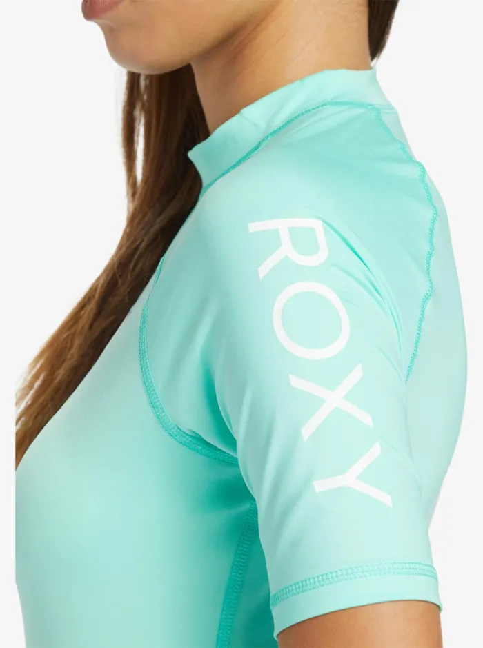 Roxy Rashguards Whole Hearted Short Sleeve UPF 50 Rashguard Opal 8211 Women