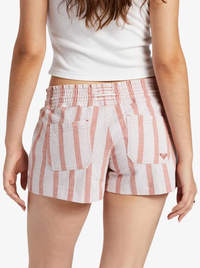 Roxy Shorts Oceanside Elasticized Shorts Cedar Wood Bonzer Bico Stripe 8211 Women
