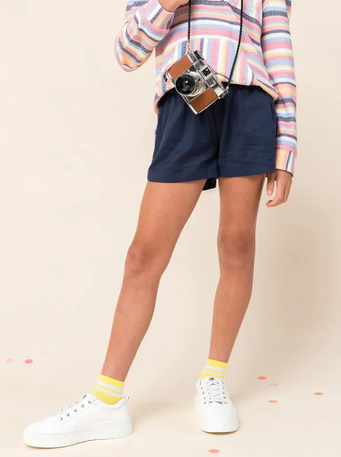 Roxy Skirts and Shorts Girl039s 416 Una Mattina Elastic Waist Shorts Mood Indigo 8211 Women