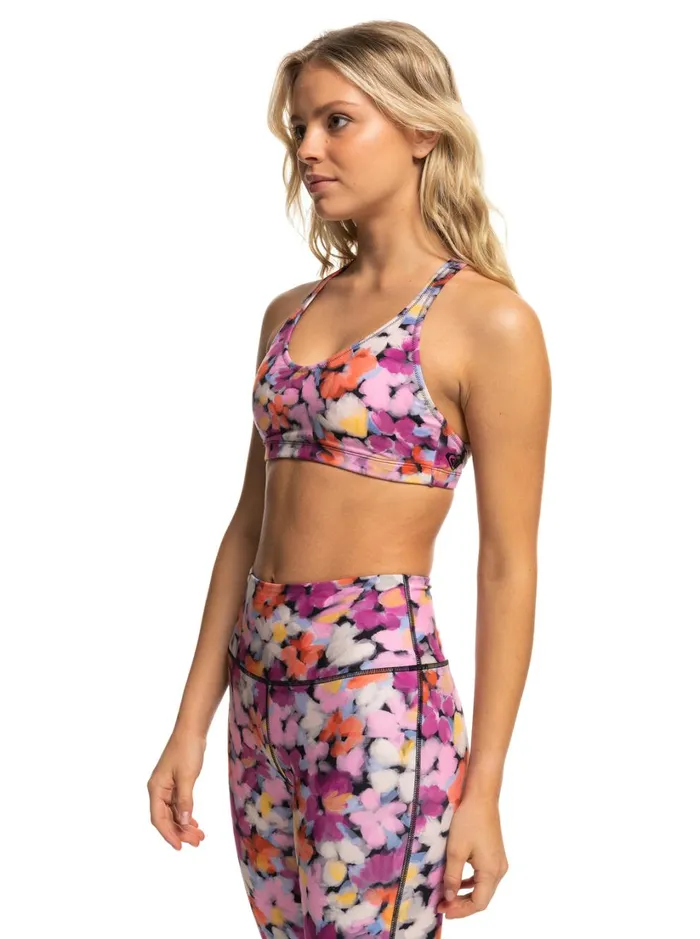 Roxy Sports Bras Heart Into It Sports Bra Tiger Lily Blooms 8211 Women