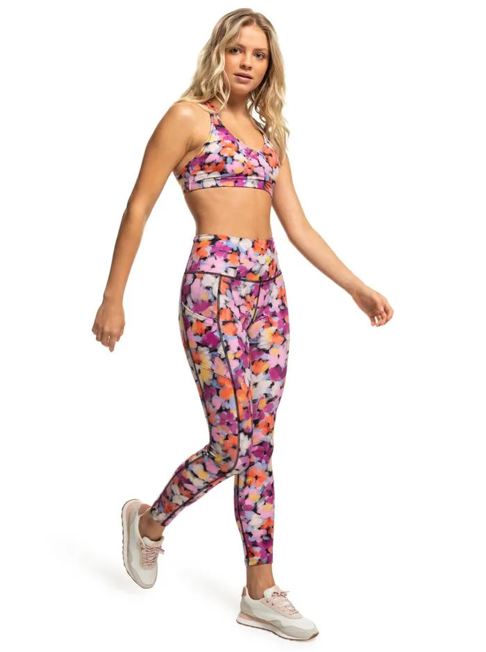 Roxy Sports Bras Heart Into It Sports Bra Tiger Lily Blooms 8211 Women