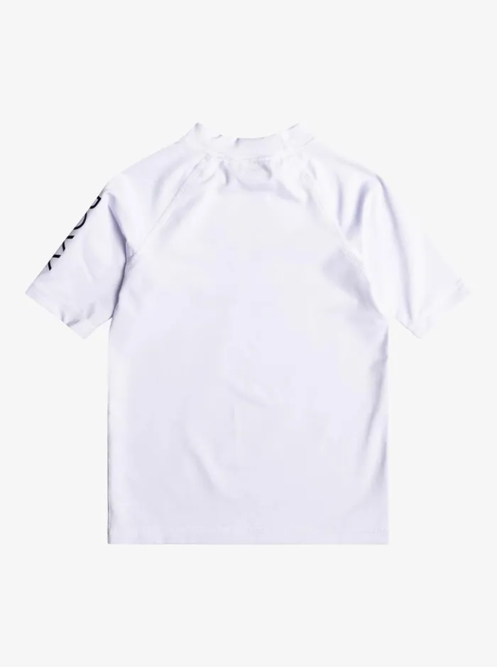 Roxy Surf Girl039s 27 Whole Hearted UPF 50 Short Sleeve Rashguard Bright White 8211 Women
