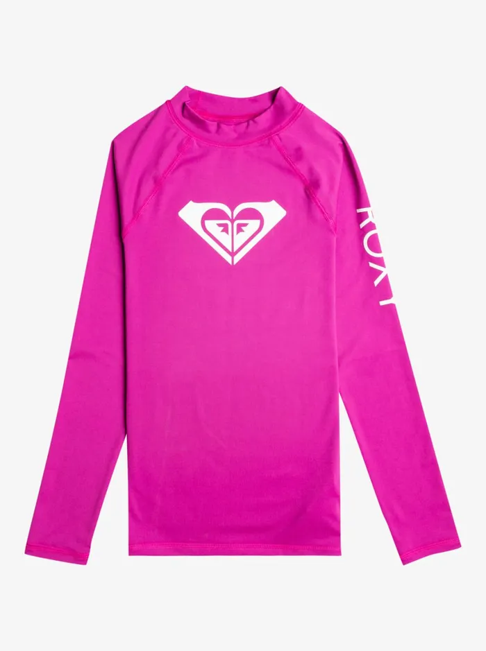 Roxy Swim Girl039s 716 Whole Hearted Long Sleeve UPF 50 Rashguard Vivid Viola 8211 Women