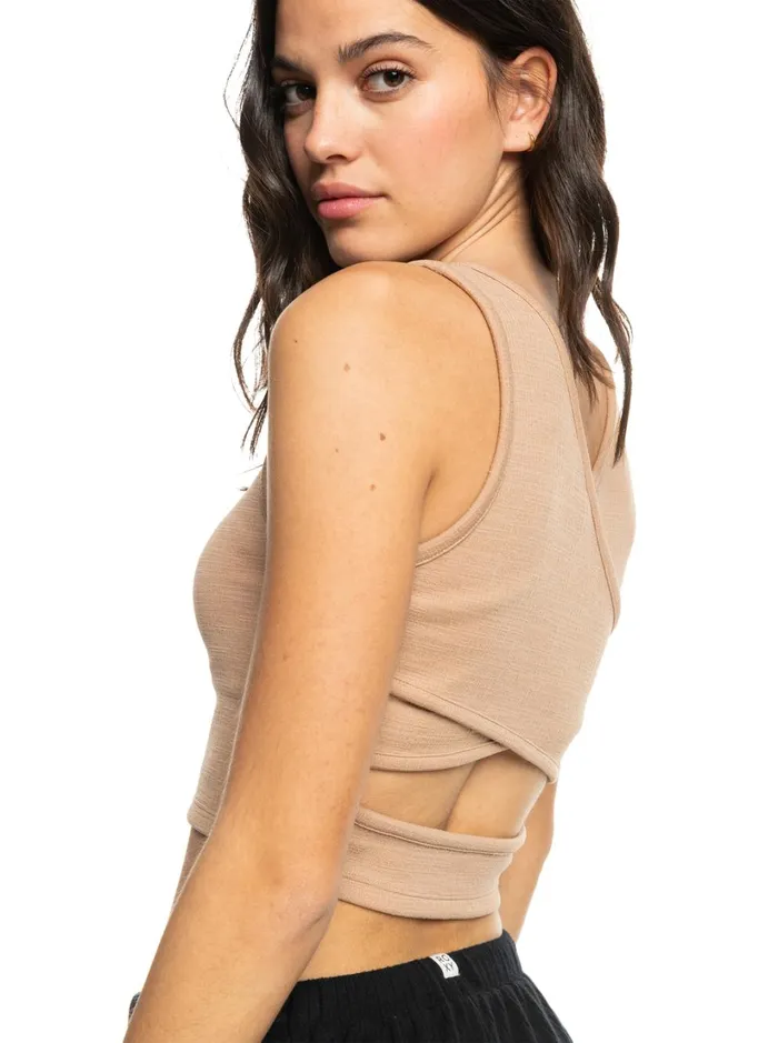 Roxy Tees and Tanks Good Keepsake Crop Top Warm Taupe 8211 Women