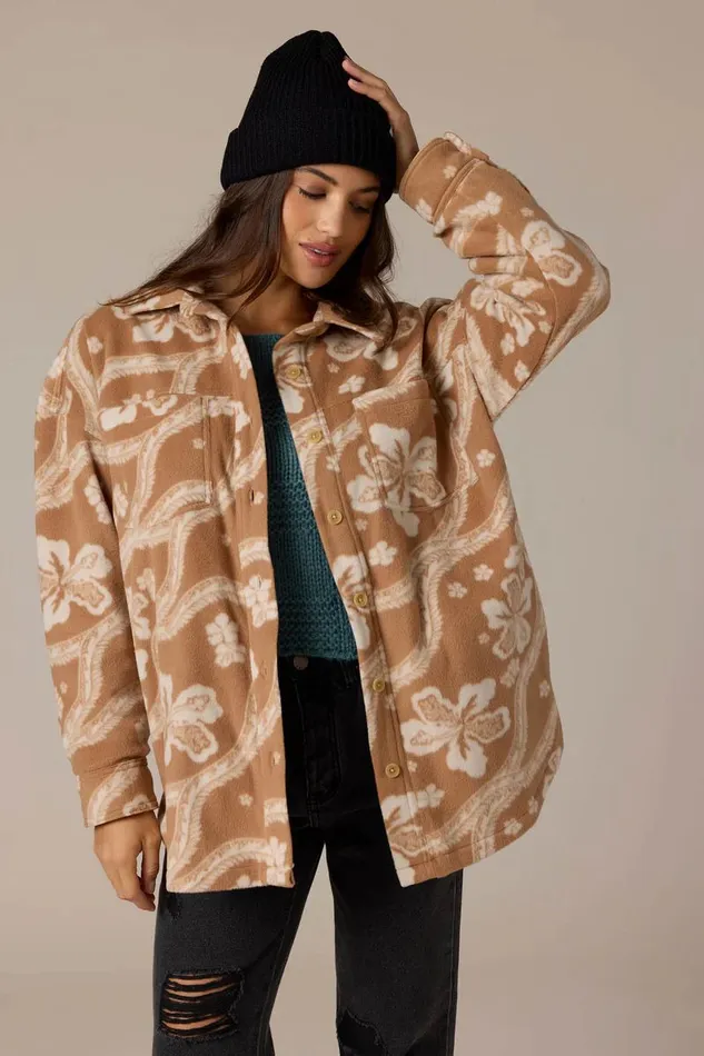 RUNE SUPERFLEECE OVERSIZED FIT SHACKET Tobacc Brw Women O039NEILL Clothing