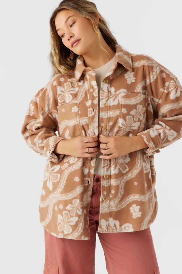 RUNE SUPERFLEECE OVERSIZED FIT SHACKET Tobacc Brw Women O039NEILL Clothing