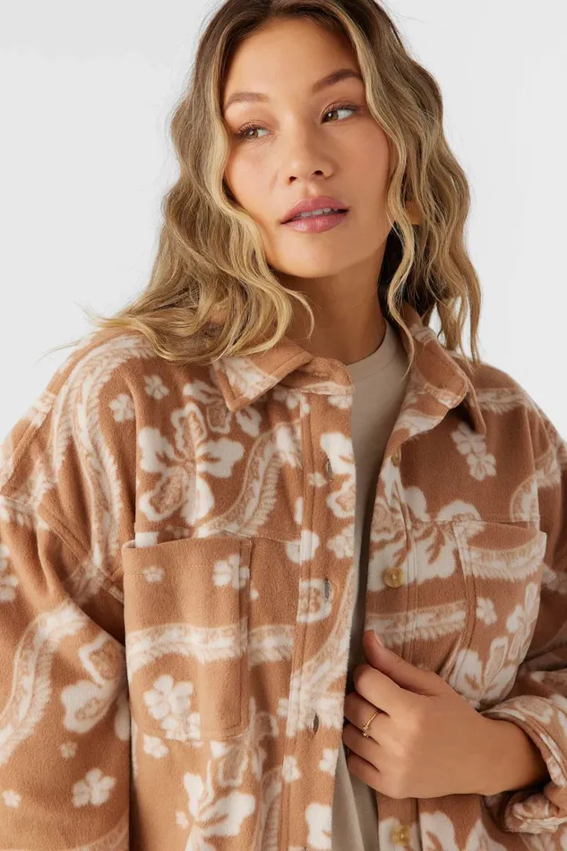 RUNE SUPERFLEECE OVERSIZED FIT SHACKET Tobacc Brw Women O039NEILL Clothing