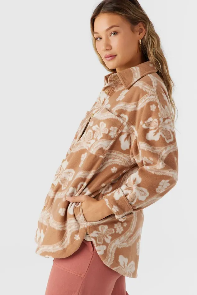 RUNE SUPERFLEECE OVERSIZED FIT SHACKET Tobacc Brw Women O039NEILL Clothing
