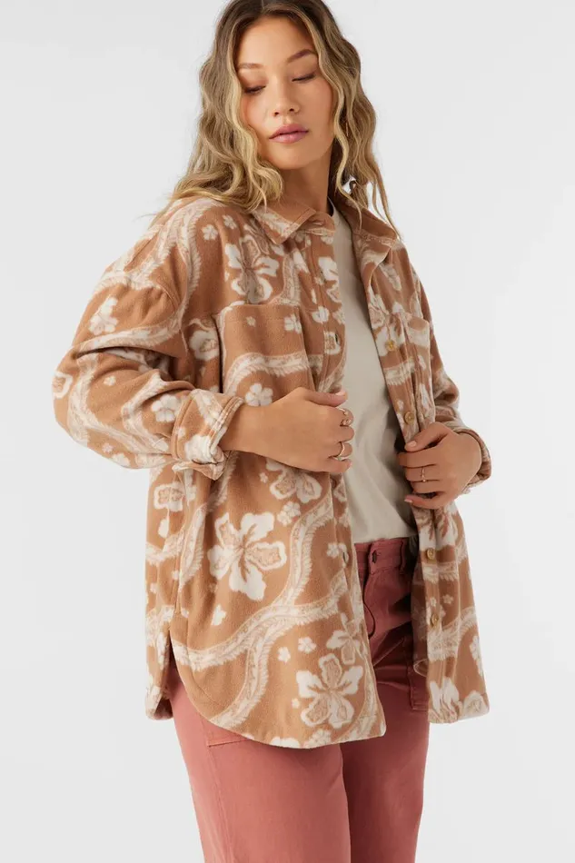 RUNE SUPERFLEECE OVERSIZED FIT SHACKET Tobacc Brw Women O039NEILL Clothing