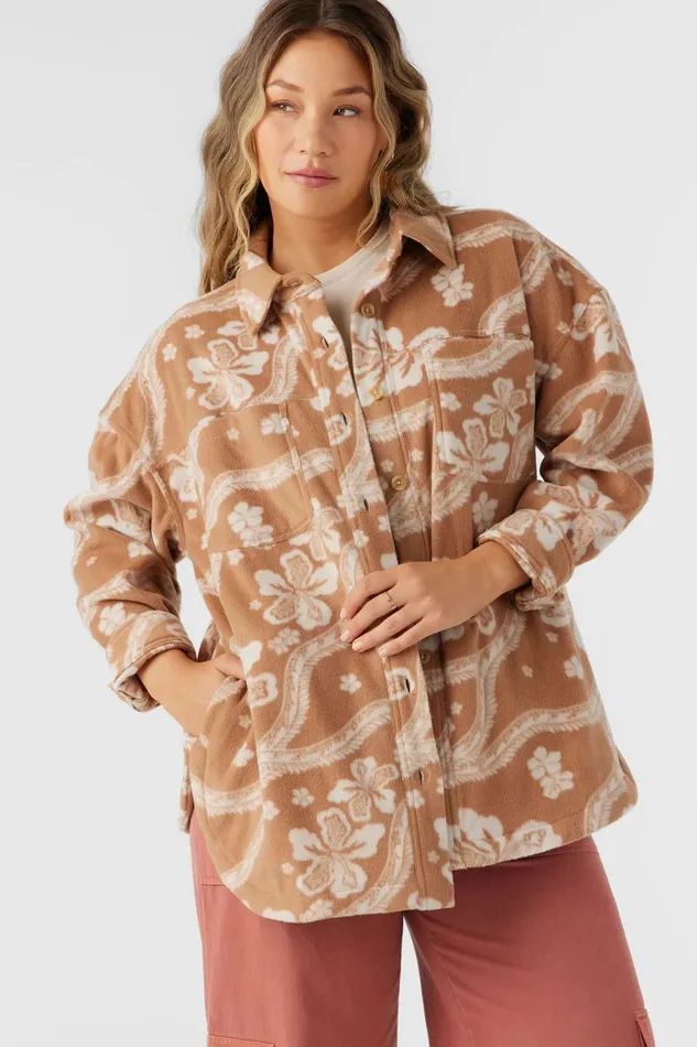 RUNE SUPERFLEECE OVERSIZED FIT SHACKET Tobacc Brw Women O039NEILL Clothing