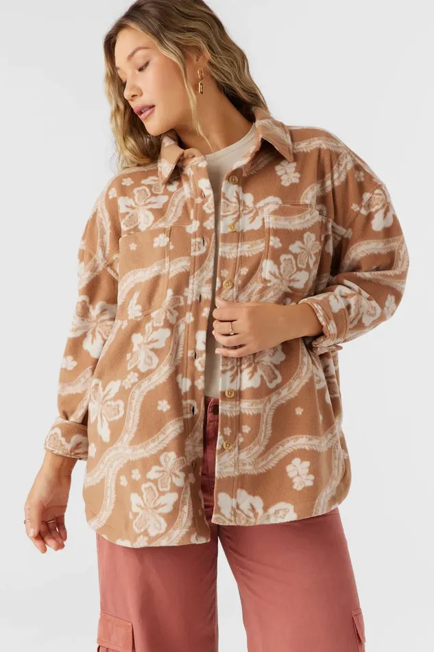 RUNE SUPERFLEECE OVERSIZED FIT SHACKET Tobacc Brw Women O039NEILL Clothing
