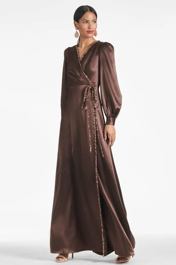 Sachin and Babi Dorthea Gown 8211 Espresso Espresso Women Plus Sizes