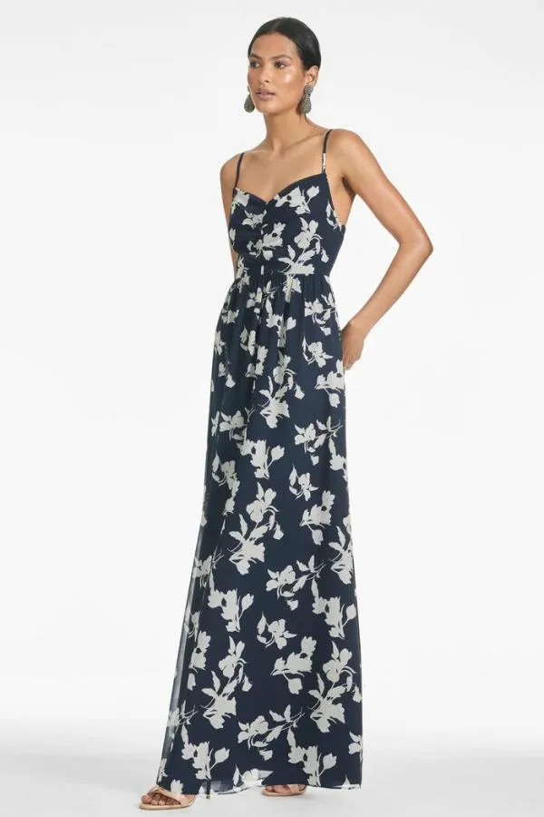 Sachin and Babi Sienna Gown 8211 Navy Venetia Petal Navy Venetia Petal Women Plus Sizes