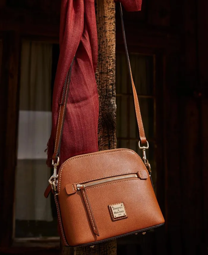 Saffiano Domed Crossbody Black Woman Dooney and Bourke Crossbodies Saffiano Domed Crossbody Black Woman Dooney and Bourke Crossbodies