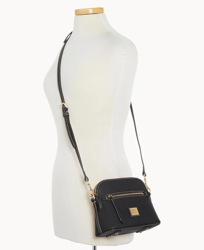 Saffiano Domed Crossbody Black Woman Dooney and Bourke Crossbodies Saffiano Domed Crossbody Black Woman Dooney and Bourke Crossbodies