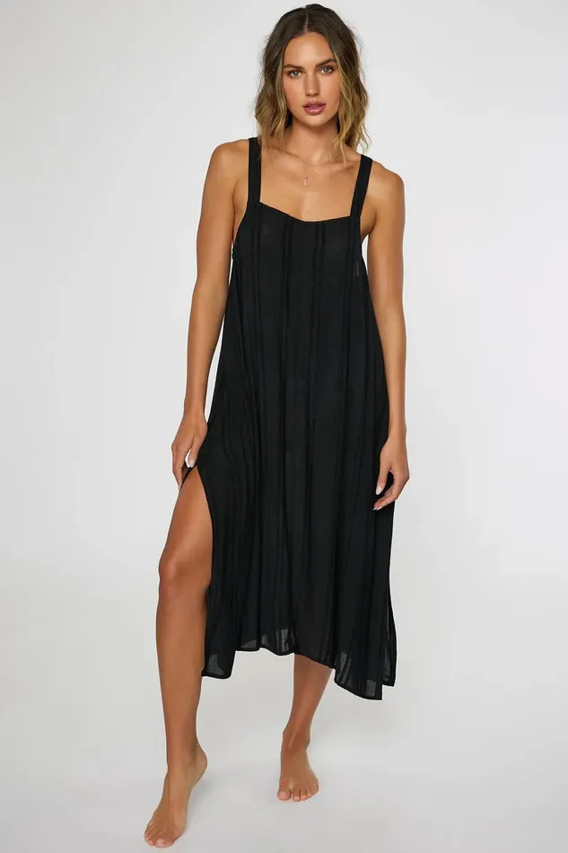SALTWATER SOLIDS MIRANDA DRESS COVERUP Black Women O039NEILL Swim