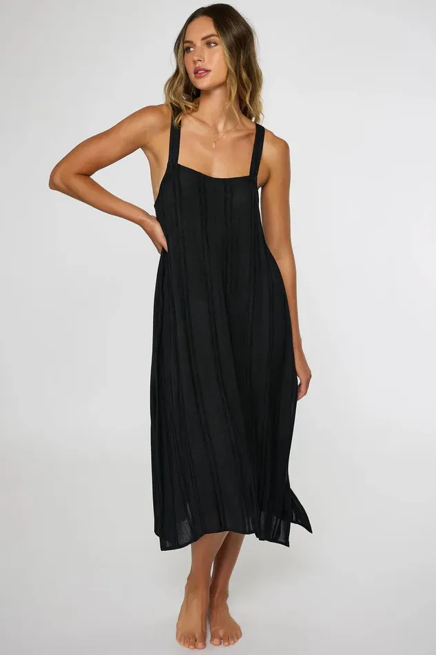 SALTWATER SOLIDS MIRANDA DRESS COVERUP Black Women O039NEILL Swim