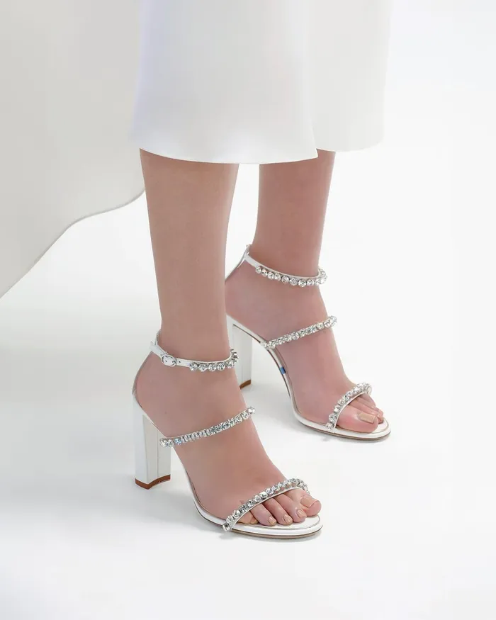 Sandals Women Alexandre Birman Block Heel Wedding Sandals 8211 Alexa Crystals Bridal 90 White 8211 Alexandre Birman Bridal White