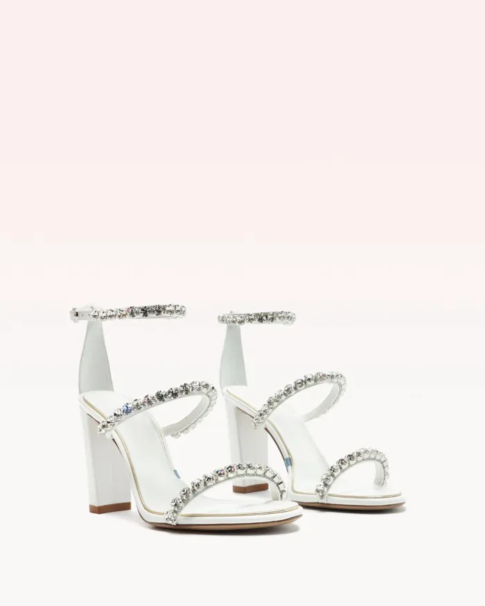 Sandals Women Alexandre Birman Block Heel Wedding Sandals 8211 Alexa Crystals Bridal 90 White 8211 Alexandre Birman Bridal White