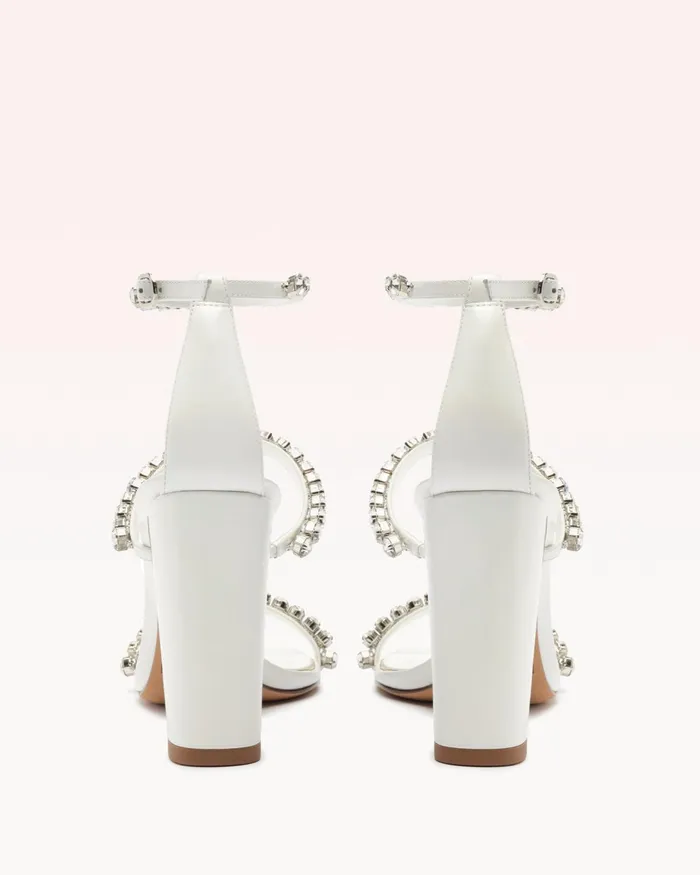 Sandals Women Alexandre Birman Block Heel Wedding Sandals 8211 Alexa Crystals Bridal 90 White 8211 Alexandre Birman Bridal White