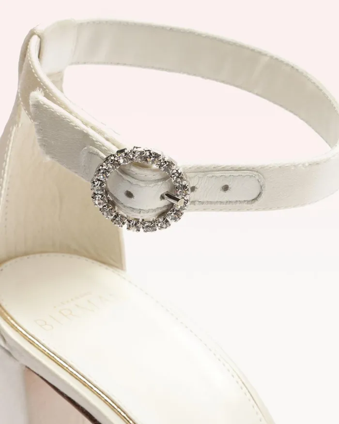 Sandals Women Alexandre Birman Designer Wedding Shoes 8211 Clarita Bridal Block 90 Satin Bianco 8211 Alexandre Birman Bridal Bianco