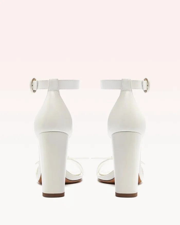 Sandals Women Alexandre Birman Designer Wedding Shoes 8211 Clarita Bridal Block 90 White 8211 Alexandre Birman Bridal White