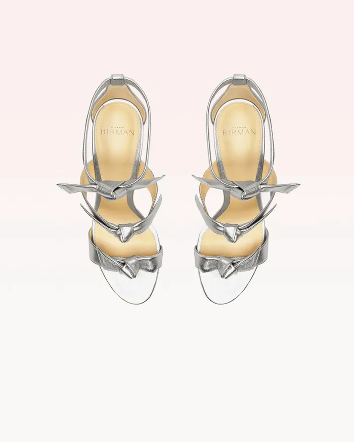 Sandals Women Alexandre Birman New Lolita 60 Metallic Silver