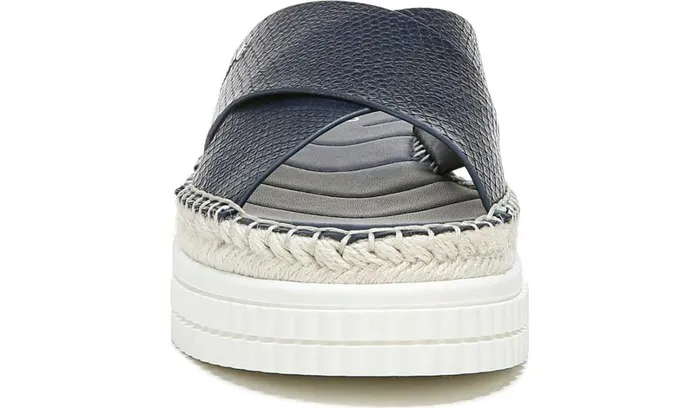 Sandals Women Franco Sarto Franco Barb Platform Slide Sandal French Navy Faux Leather