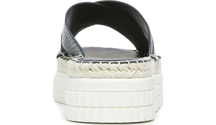 Sandals Women Franco Sarto Franco Barb Platform Slide Sandal French Navy Faux Leather