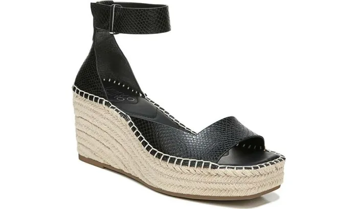 Sandals Women Franco Sarto Franco Camera Espadrille Wedge Sandal Black Snake Print Faux Leather Sandals Women Franco Sarto Franco Camera Espadrille Wedge Sandal Black Snake Print Faux Leather