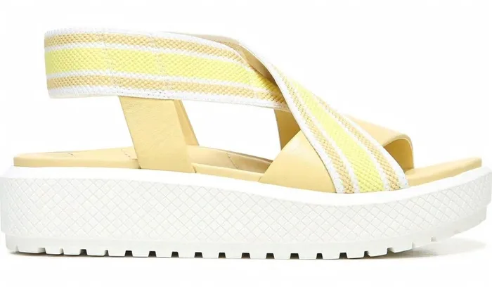 Sandals Women Franco Sarto Franco Niko Platform Sandal Light Yellow Leather