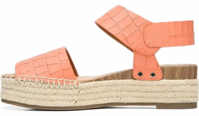 Sandals Women Franco Sarto Sarto Oak Espadrille Sandal Coral Crocco Leather Sandals Women Franco Sarto Sarto Oak Espadrille Sandal Coral Crocco Leather