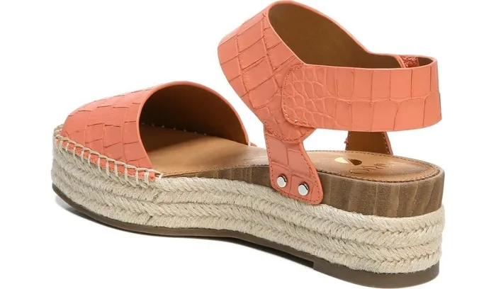 Sandals Women Franco Sarto Sarto Oak Espadrille Sandal Coral Crocco Leather Sandals Women Franco Sarto Sarto Oak Espadrille Sandal Coral Crocco Leather