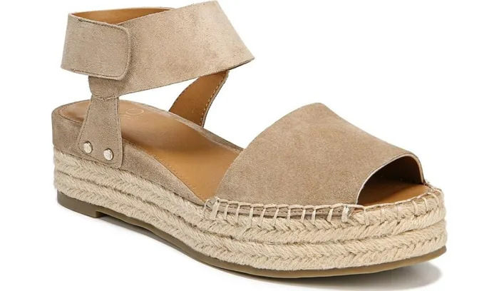 Sandals Women Franco Sarto Sarto Oak Espadrille Sandal Dark Sand Suede