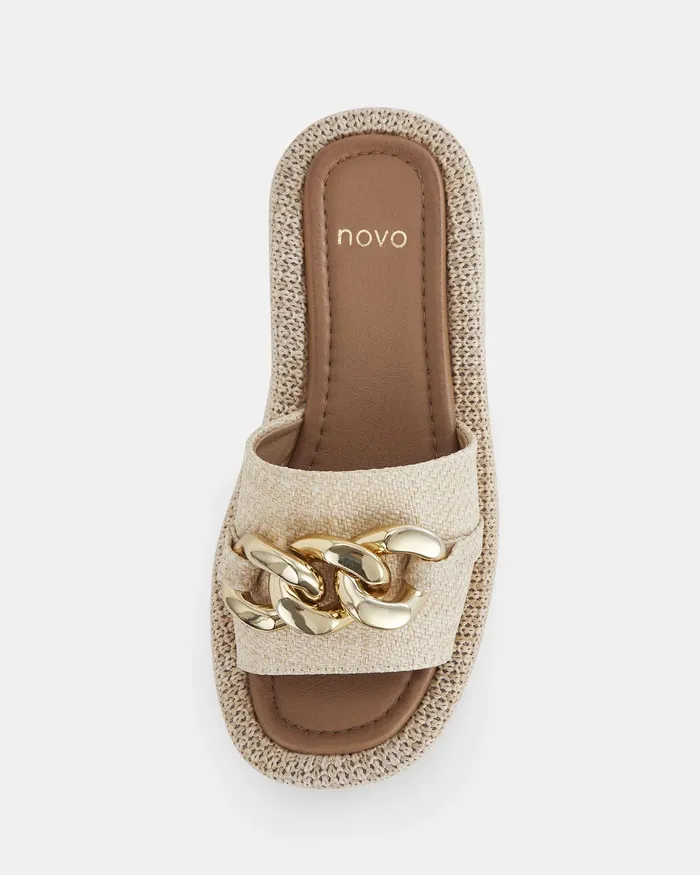 SAPPHIRA RAFFIA Sandals Flat Sandals NOVO Shoes Women