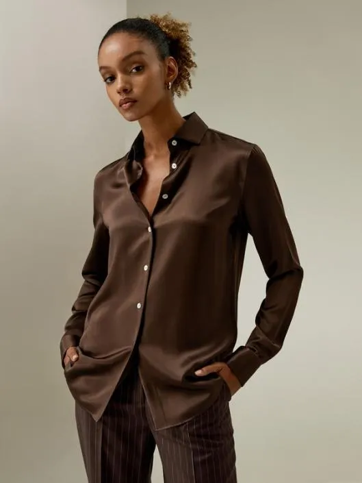 Satin Silk Shirt With Shell Button Women Blouses Lilysilk Shirts