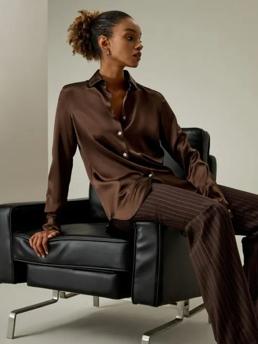 Satin Silk Shirt With Shell Button Women Blouses Lilysilk Shirts