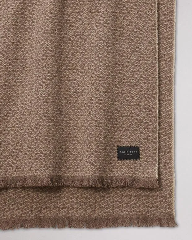 Scarves and Ponchos Women Rag and Bone Joni Wool Tweed Scarf Walnut Biscuit