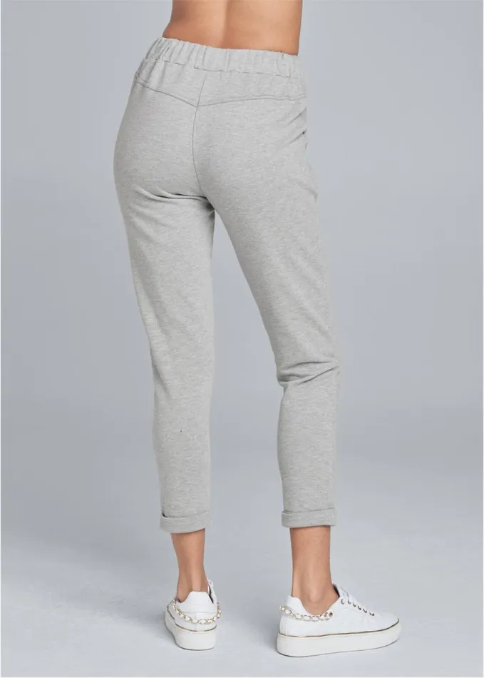 SEQUIN SLASH DETAIL JOGGER Heather Grey Women VENUS Bottoms