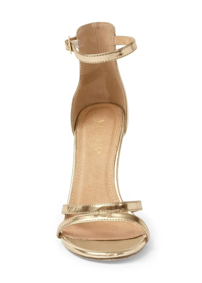 SEXY ANKLE STRAP HEELS Gold Women VENUS Sandals and Wedges