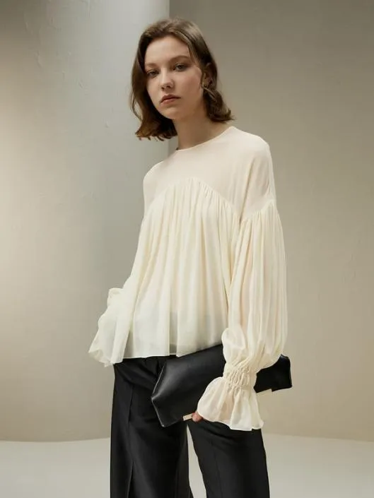 Sheershoulder Ruffle Shirt Women Blouses Lilysilk Shirts
