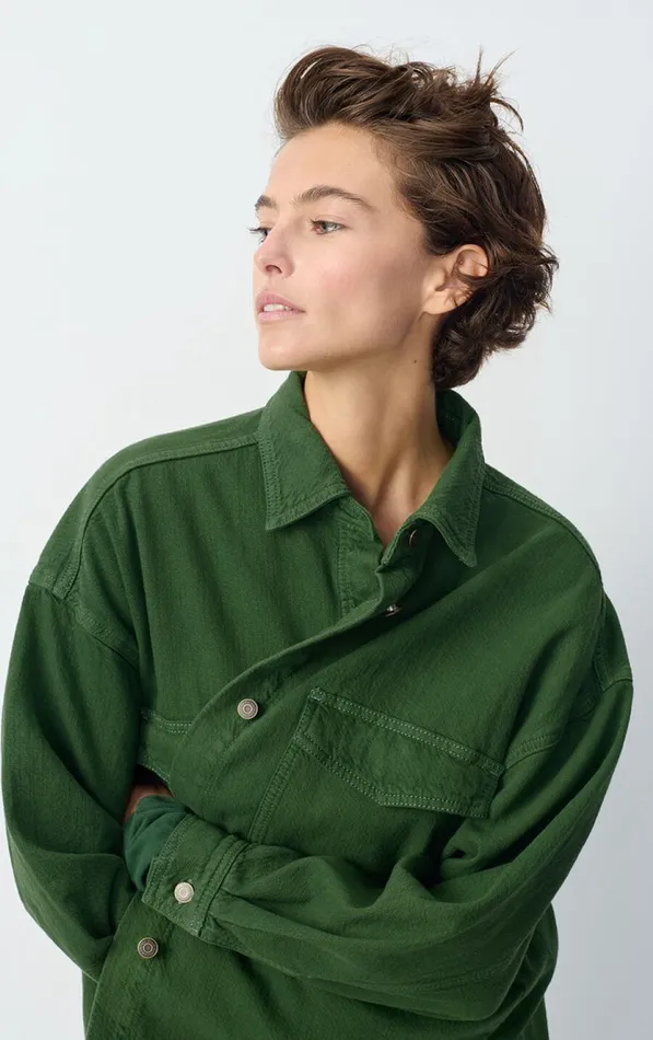 Shirt Nyolow Overdyed Khaki Women American Vintage Shirts Shirt Nyolow Overdyed Khaki Women American Vintage Shirts