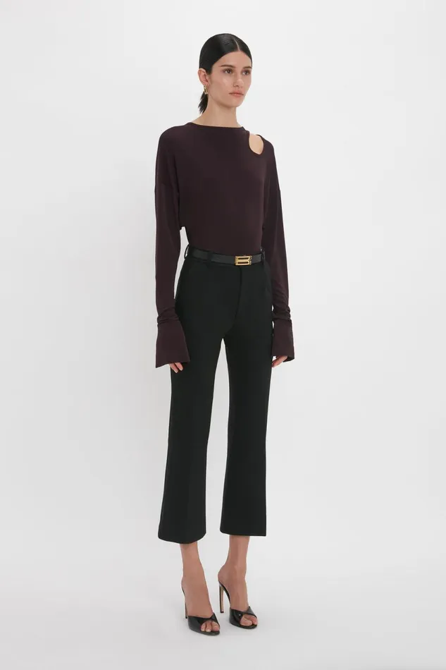 Shirts and Tops Women Victoria Beckham Twist Detail Jersey Top In Deep Mahogany