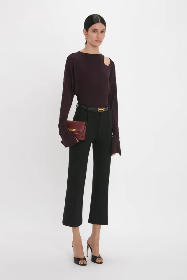 Shirts and Tops Women Victoria Beckham Twist Detail Jersey Top In Deep Mahogany