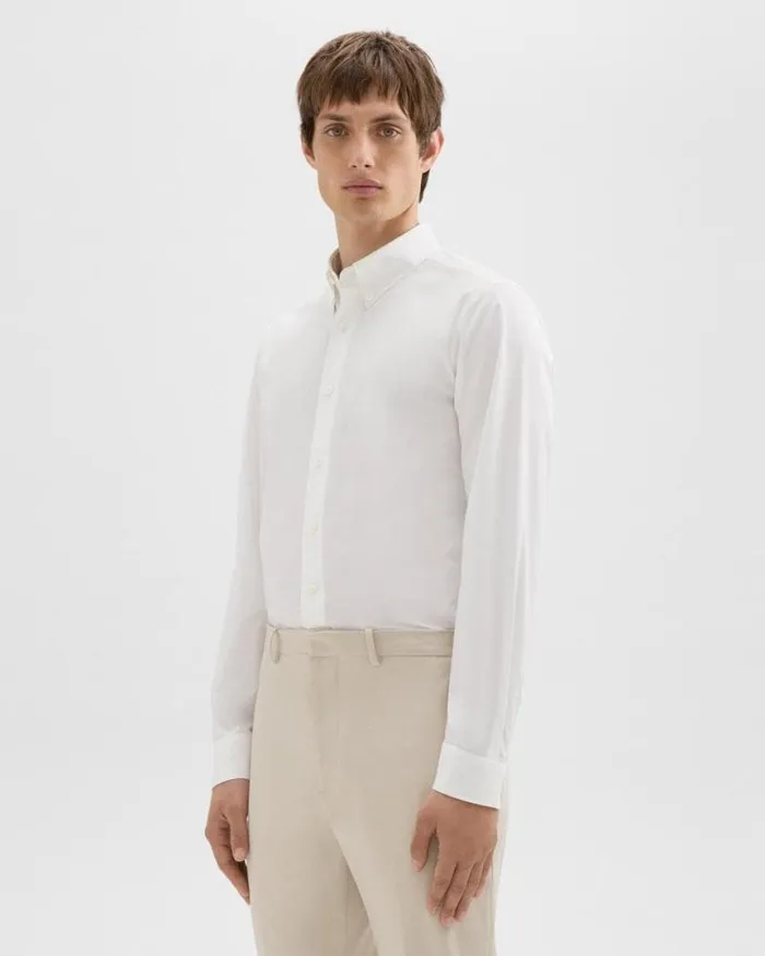 Shirts Men Theory Hugh Shirt In Cotton White Shirts Men Theory Hugh Shirt In Cotton White