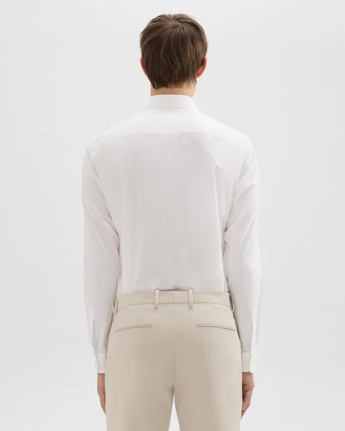 Shirts Men Theory Hugh Shirt In Cotton White Shirts Men Theory Hugh Shirt In Cotton White