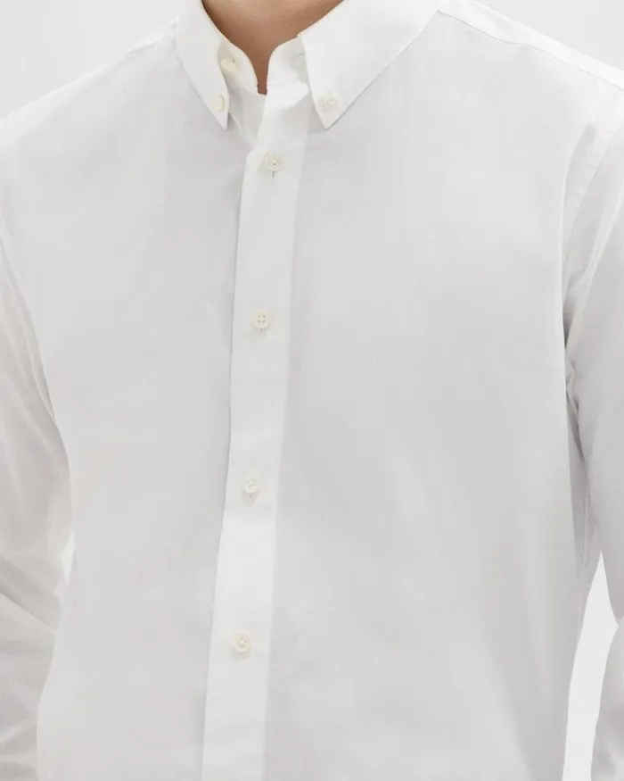 Shirts Men Theory Hugh Shirt In Cotton White Shirts Men Theory Hugh Shirt In Cotton White
