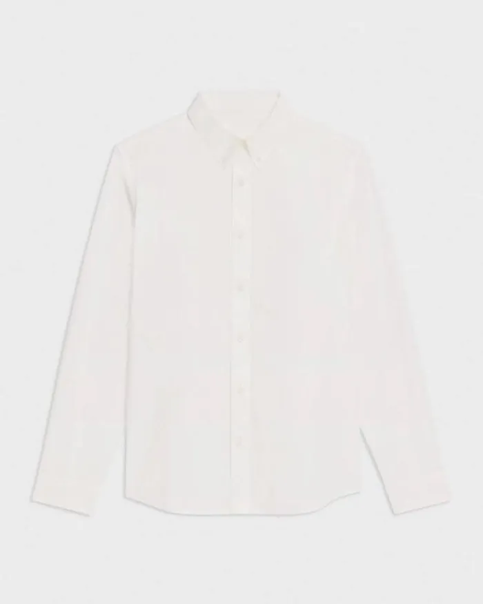 Shirts Men Theory Hugh Shirt In Cotton White Shirts Men Theory Hugh Shirt In Cotton White