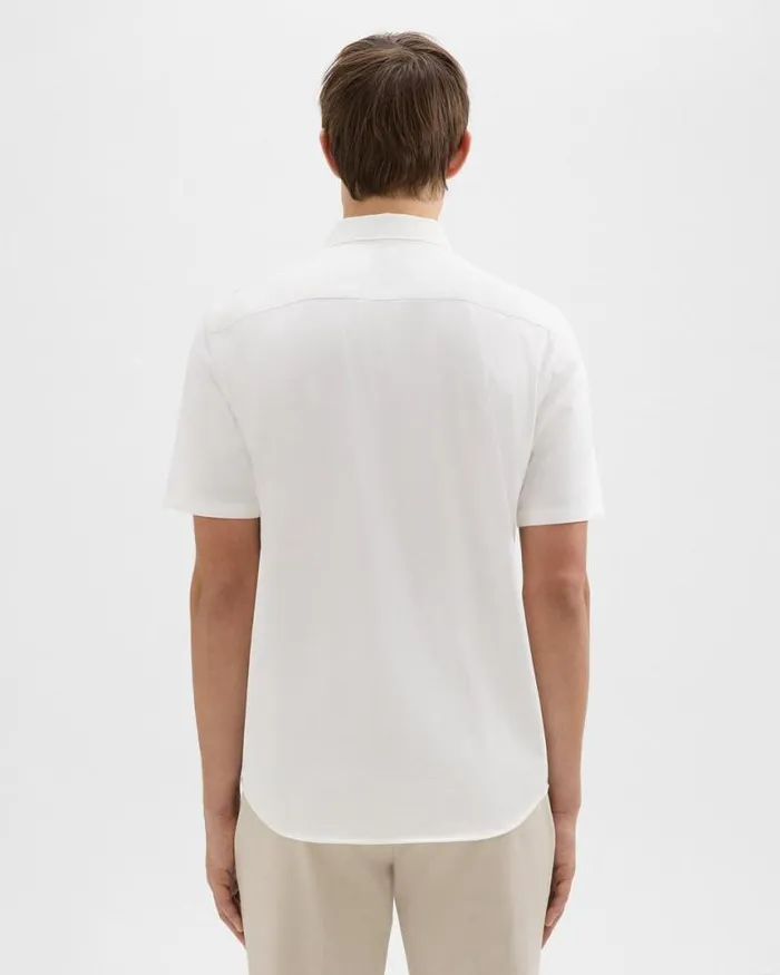 Shirts Men Theory Irving ShortSleeve Shirt In Structure Knit White Shirts Men Theory Irving ShortSleeve Shirt In Structure Knit White